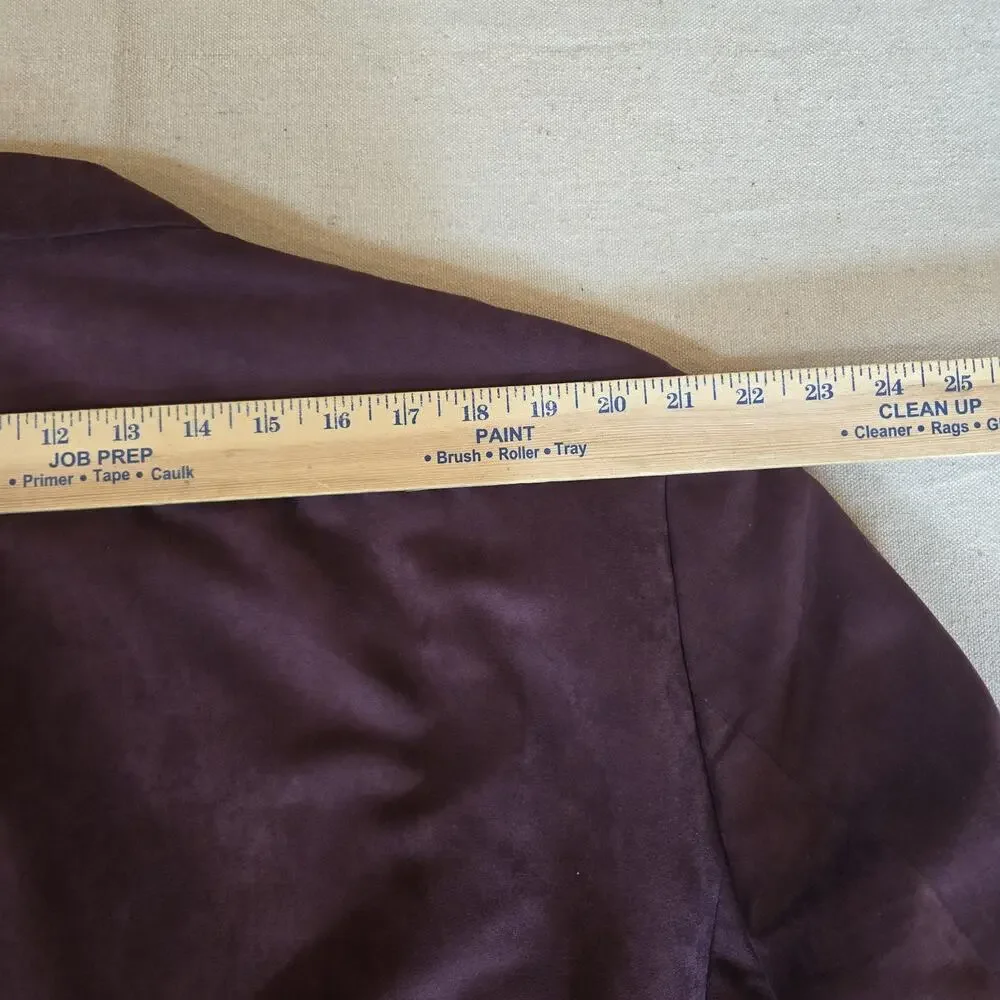 KS Signature Faux Microsuede Blazer Jacket Burgundy Sport Coat Size 50 Tall